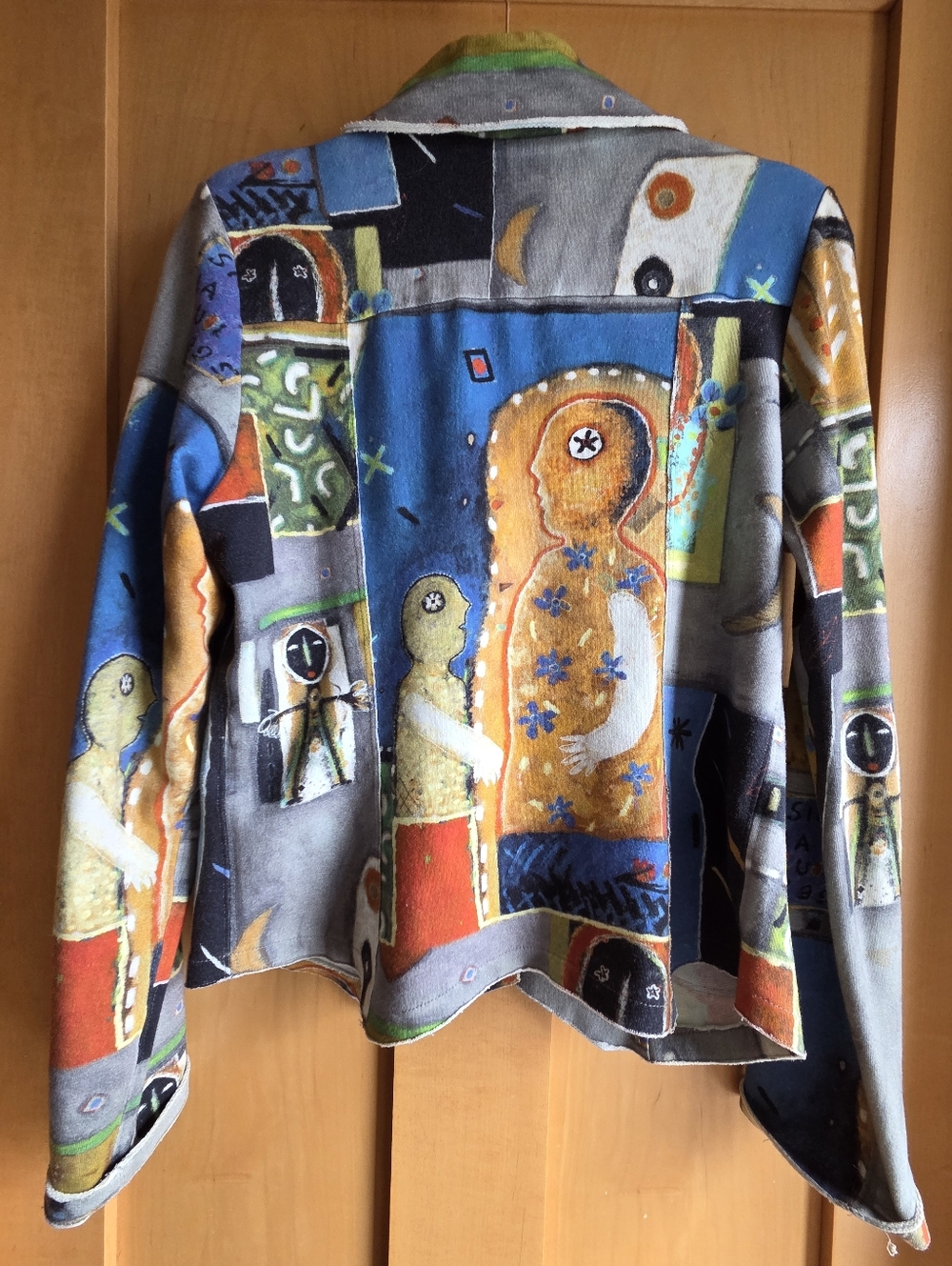 Aventures des Toiles Art Blazer Wearable Art Size 40 Rare Collector Piece - Picture 6 of 11